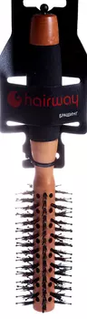 HAIRWAY Брашинг Profi деревянный, с отверстиями, натуральная щетина, черные штифты 18 мм