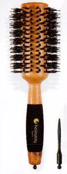HAIRWAY Брашинг Profi деревянный, с отверстиями, натуральная щетина, черные штифты 42 мм