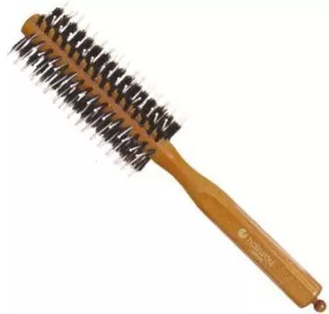 HAIRWAY Брашинг STYLE на деревянной основе, натуральная щетина, белые штифты 14 мм