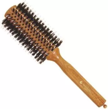 HAIRWAY Брашинг STYLE на деревянной основе, натуральная щетина, белые штифты 28 мм