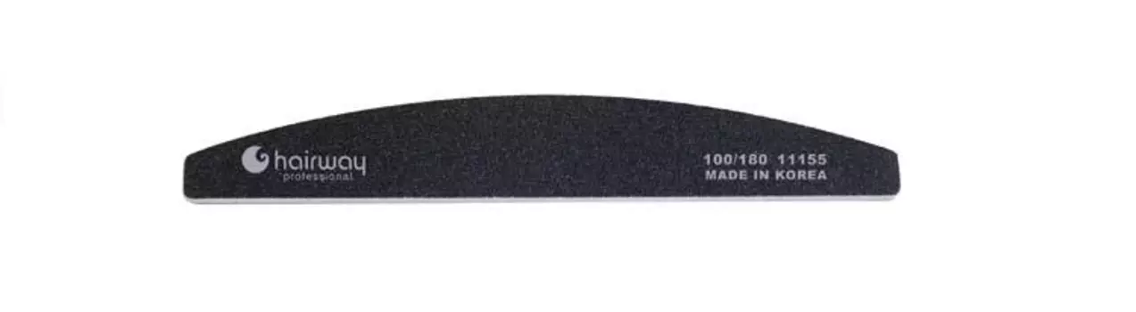 HAIRWAY Пилка широкая полукруглая черная 100/180