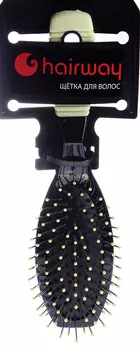 HAIRWAY Щетка Rainbow массажная, на пластмассовой основе, металлические штифты, 9 рядов 8466332