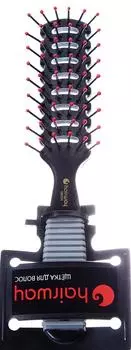 HAIRWAY Щетка Tunnel массажная, на пластиковой основе, нейлоновые штифты, 6 рядов