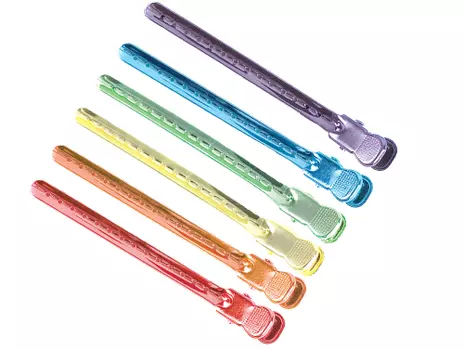 HAIRWAY Зажим металлический разные цвета 95мм, 6шт/уп-