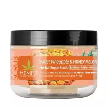 HEMPZ Скраб сахарный для тела Ананас и Медовая Дыня / Hempz Sweet Pineapple & Honey Melon Herbal Sugar Scrub 176 г