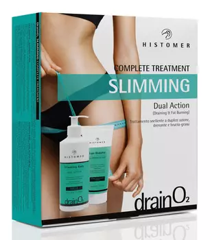 HISTOMER Набор для комплексного ухода, для похудения (слимминг скраб 200 мл, слимминг крем 400 мл) / Drain O2 Complete treatment SLIMMING DUAL ACTION
