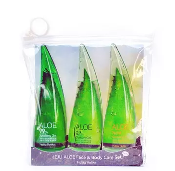 HOLIKA HOLIKA Набор для ухода за лицом и телом Чеджу Алоэ (гель 55 мл, гель для душа 55 мл, пенка 55 мл) Aloe