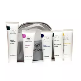 HOLY LAND Набор для путешествий (эмульсия очищающая, крем с альфа-кислотами, крем с витамином С, крем увлажняющий, маска) / VARIETIES dry