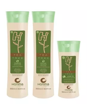 HONMA TOKYO Набор бессолевой для комбинированных волос с экстрактом чайного дерева (шампунь 300 мл, маска 300 мл, несмываемый кондиционер 150 мл) H-Tea Tree