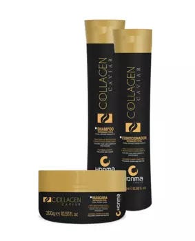 HONMA TOKYO Набор для очень сухих химически поврежденных волос (шампунь 300 мл, кондицинер 300 мл, маска 300 мл) Collagen Caviar