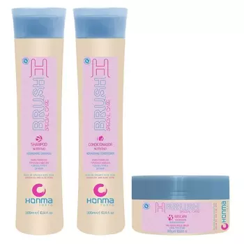 HONMA TOKYO Набор для продления эффекта гладкости волос ботокс для волос (шампунь 300 мл, кондиционер 300 мл, маска 300 мл) H-Brush Special Care