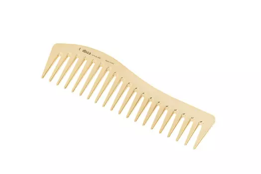 IBIZA HAIR Расческа карбоновая, золотистая волнистая / Gold Comb Wave