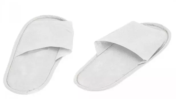 IGROBEAUTY Тапочки ЭВА, нескользящие на жесткой подошве, открытый мыс, размер 39, цвет белый 1 пара