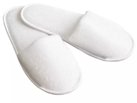 IGROBEAUTY Тапочки махровые, закрытые, нескользящие Оптима, размер универсальный, цвет белый 1 пара