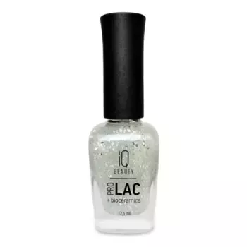 IQ BEAUTY Покрытие финишное для лака профессиональное с поталью глянцевое, серебро / PROLAC+bioceramics Potal glossy top Silver 12.5 мл