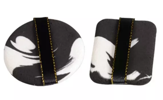 IRISK PROFESSIONAL Набор спонжей двухцветных с ленточкой, 01 черно-белые 2 шт