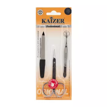 KAIZER Набор маникюрный (пинцет, ножницы, пилка)
