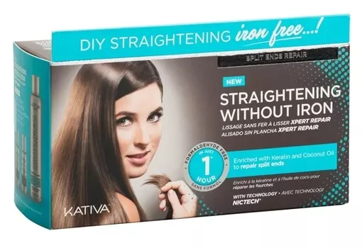 KATIVA Набор для выпрямления волос Восстановление, для волос с секущимися кончиками / IRON FREE