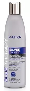 KATIVA Шампунь нейтрализатор желтизны для осветленных и мелированных волос / BLUE THERAPY 250 мл