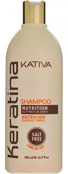 KATIVA Шампунь укрепляющий с кератином для всех типов волос / KERATINA 500 мл