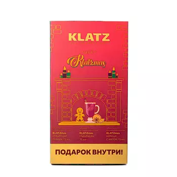 KLATZ Набор зубной пасты (Глинтвейн 75 мл + Корица с мятой 75 мл + Имбирный пряник 75 мл + Рождественская свеча) Merry KLATZmas
