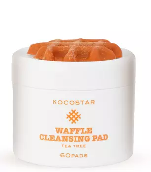 KOCOSTAR Диски вафельные очищающие с экстрактом чайного дерева для лица / Waffle Cleansing Pad 60 шт