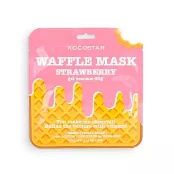 KOCOSTAR Маска вафельная тонизирующая для лица Клубничный фреш / Waffle Mask Strawberry 40 г