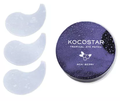 KOCOSTAR Патчи гидрогелевые для глаз Тропические фрукты, ягоды асаи / Tropical Eye Patch Acai Berry Jar 60 патчей