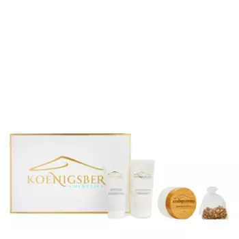 KOENIGSBERG COSMETICS Набор подарочный (скраб для лица 90 мл, маска янтарная очищающая 90 мл, крем для лица восстанавливающий ночной 50 мл)