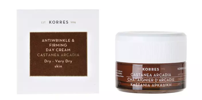 KORRES Крем укрепляющий дневной против морщин для сухой и очень сухой кожи, каштан аркадия 40 мл
