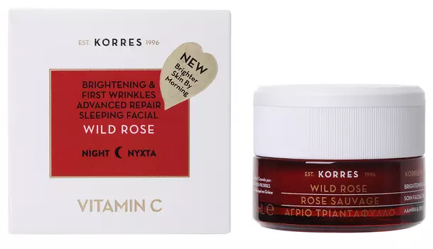 KORRES Крем восстанавливающий ночной для коррекции первых морщин, дикая роза 40 мл