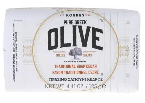 KORRES Мыло греческое традиционное, кедр 125 г