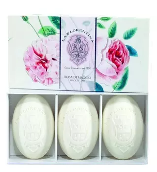 LA FLORENTINA Набор натурального мыла, майская роза / Rose of May 3 х 150 г
