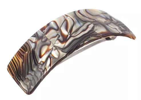 LA FRANCE Заколка-автомат узкая Rectangle, серый, коричневый, черный