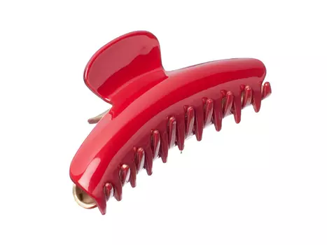 LA FRANCE Заколка-краб большой Лодочка, красный, золотистый