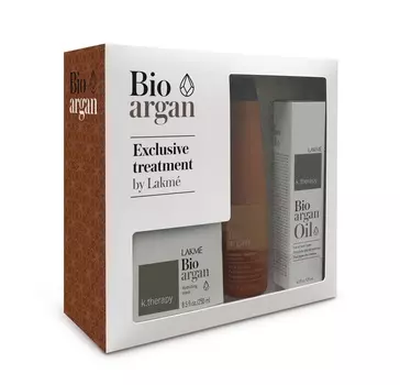 LAKME Набор аргановый для восстановления волос (шампунь 300 мл, маска 250 мл, масло 125 мл) Bio-Argan