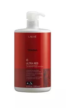LAKME Шампунь для поддержания оттенка окрашенных волос, красный / ULTRA RED SHAMPOO 1000 мл