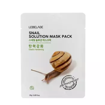 LEBELAGE Маска тканевая для лица Муцин улитки / Lebelage Snail Solution Mask Pack 25 гр