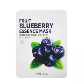 LEBELAGE Маска тканевая для лица с экстрактом черники / Lebelage Fruit Blueberry Essence Mask 25 мл