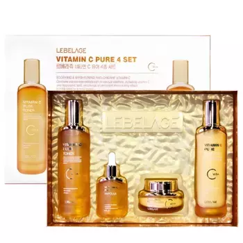 LEBELAGE Набор средств для лица с витамином С (тонер 120 мл, эмульсия 120 мл, крем для лица 55 мл, сыворотка 35 мл) Lebelage Vitamin C Pure