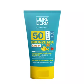 LIBREDERM Крем солнцезащитный SPF50 с омега 3-6-9 и термальной водой для детей / BRONZEADA 150 мл