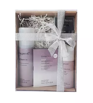 LIVING PROOF Набор для волос Новогоднее восстановление (спрей 60 мл, уход 118 мл, сыворотка 5 мл, гребень пластиковый 1 шт) LIVING PROOF