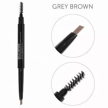 LUCAS COSMETICS Карандаш механический со щеточкой для бровей, серо-коричневый / Brow Definer grey brown