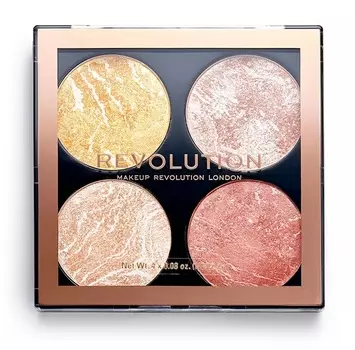 MAKEUP REVOLUTION Хайлайтер для лица в палетке 4 в 1 / Cheek Kit Make It Count