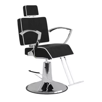 MANZANO Кресло парикмахерское с подголовником и механизмом, цвет черный - белый / Don Bandito