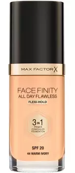 MAX FACTOR Основа тональная 44 / Facefinity All Day Flawless 3-in-1 warm ivory 30 мл