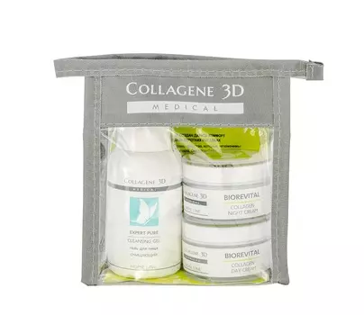 MEDICAL COLLAGENE 3D Набор для лица (крем дневной 15 мл, крем ночной 15 мл, гель 15 мл) Travel Kit Biorevital Mini