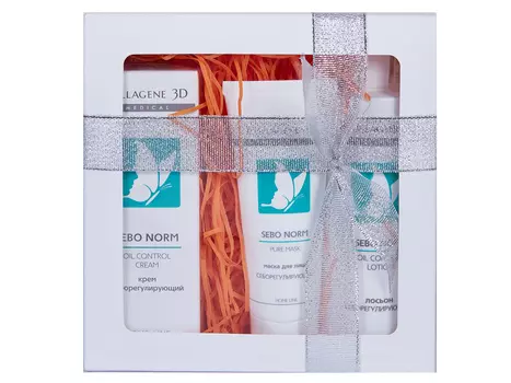 MEDICAL COLLAGENE 3D Набор для проблемной кожи лица (крем 30 мл, лосьон 250 мл, маска 75 мл) Sebo Norm