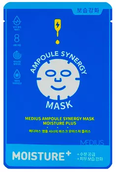 MEDIUS Маска тканевая концентрированная для лица Увлажнение / Ampoule Synergy Mask Moisture Plus 5 шт