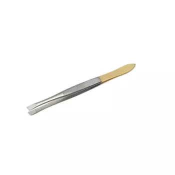 METZGER Пинцет скошенный позолота 3,5" / METZGER